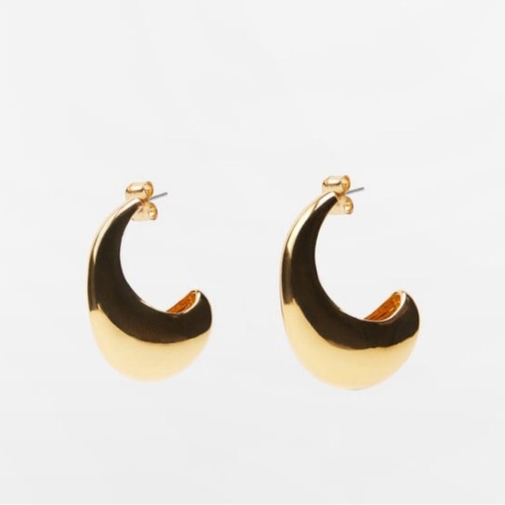 ZARA TEARDROP HOOP EARRINGS NWT SOLD OUT - Picture 2 of 6